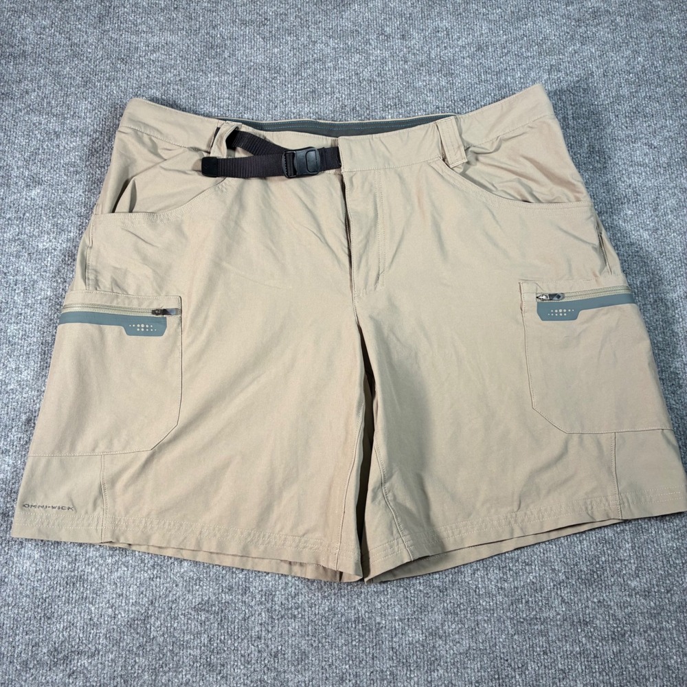 Columbia Titanium Shorts Mens 42 Tan Omni-Wick Cargo Belted Hiking Outdoor